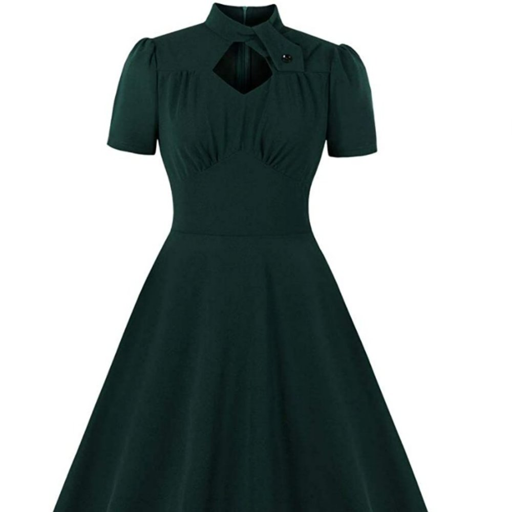 1940's dark green vintage dress
